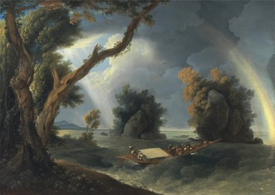Storm on the Ganges, with Mrs. Hastings near the Col-gon Rocks by William Hodges